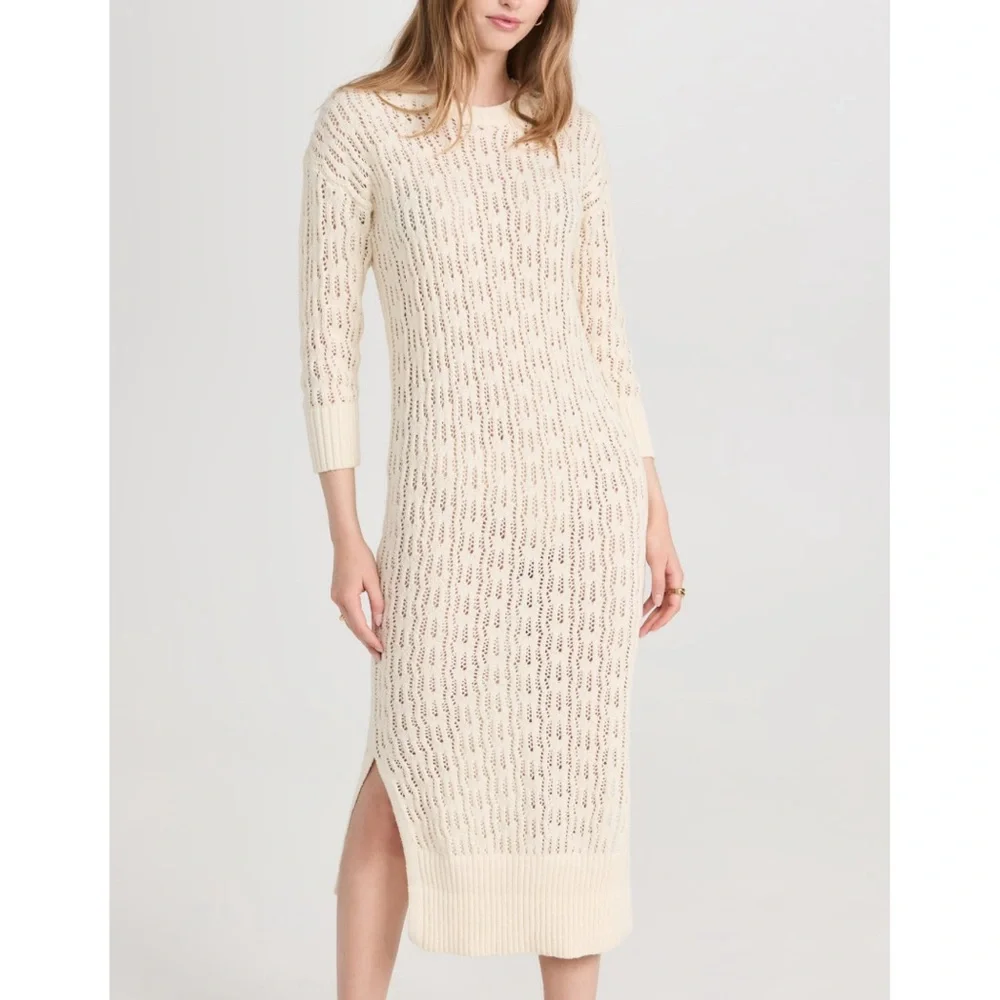 NWT NSF Georgina Crew Midi Sweater Dress in white. Size XL - Picture 1 of 8
